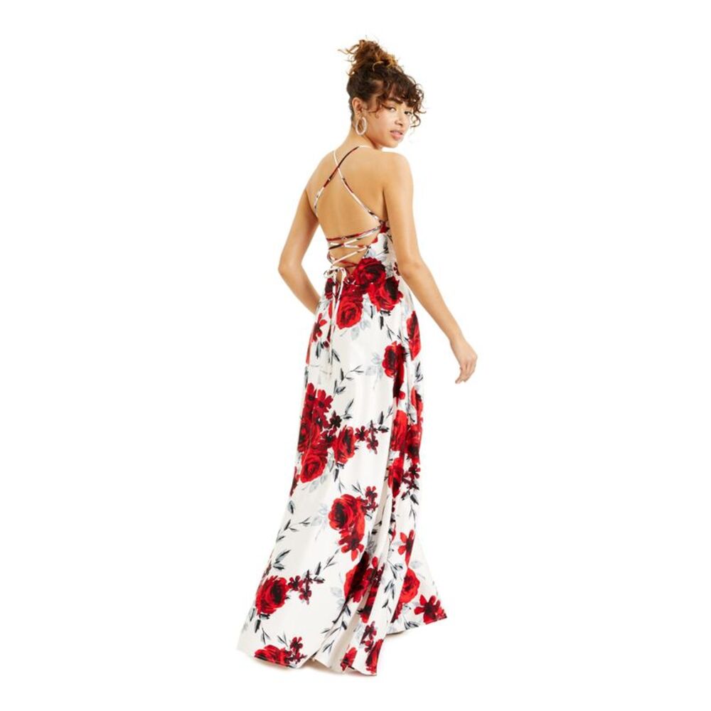 SPEECHLESS Womens Spaghetti Strap Scoop Neck Full-Length Prom Fit + Flare Dress - Picture 2 of 2